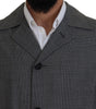 Dolce & Gabbana Gray Wool Plaid Long Trench Coat Jacket Trench Coat Jacket