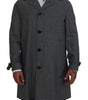 Dolce & Gabbana Gray Wool Plaid Long Trench Coat Jacket Trench Coat Jacket