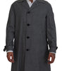 Dolce & Gabbana Gray Wool Plaid Long Trench Coat Jacket Trench Coat Jacket