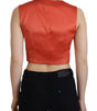 Dolce & Gabbana Orange Sleeveless Waistcoat Cropped Vest Top