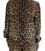 Dolce &amp; Gabbana Elegant Silk Leopard Print Collared Top