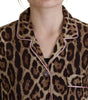 Dolce &amp; Gabbana Elegant Silk Leopard Print Collared Top