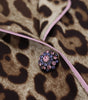 Dolce &amp; Gabbana Elegant Silk Leopard Print Collared Top