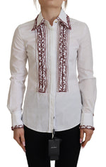 Polo élégant en coton blanc Dolce & Gabbana