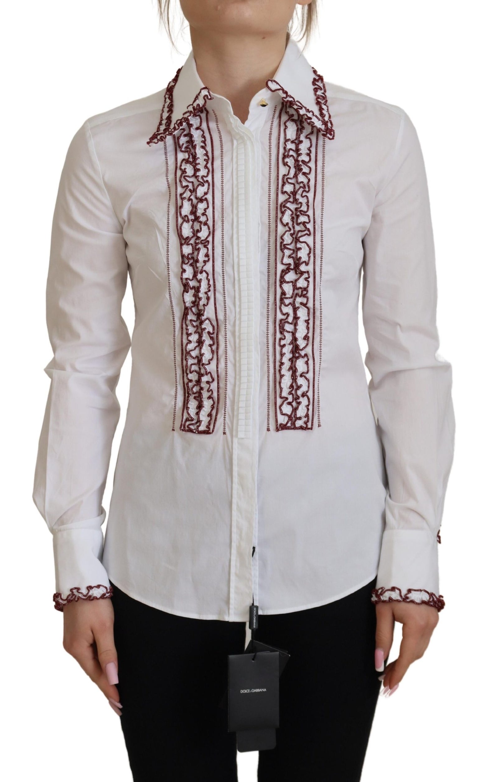 Polo élégant en coton blanc Dolce & Gabbana