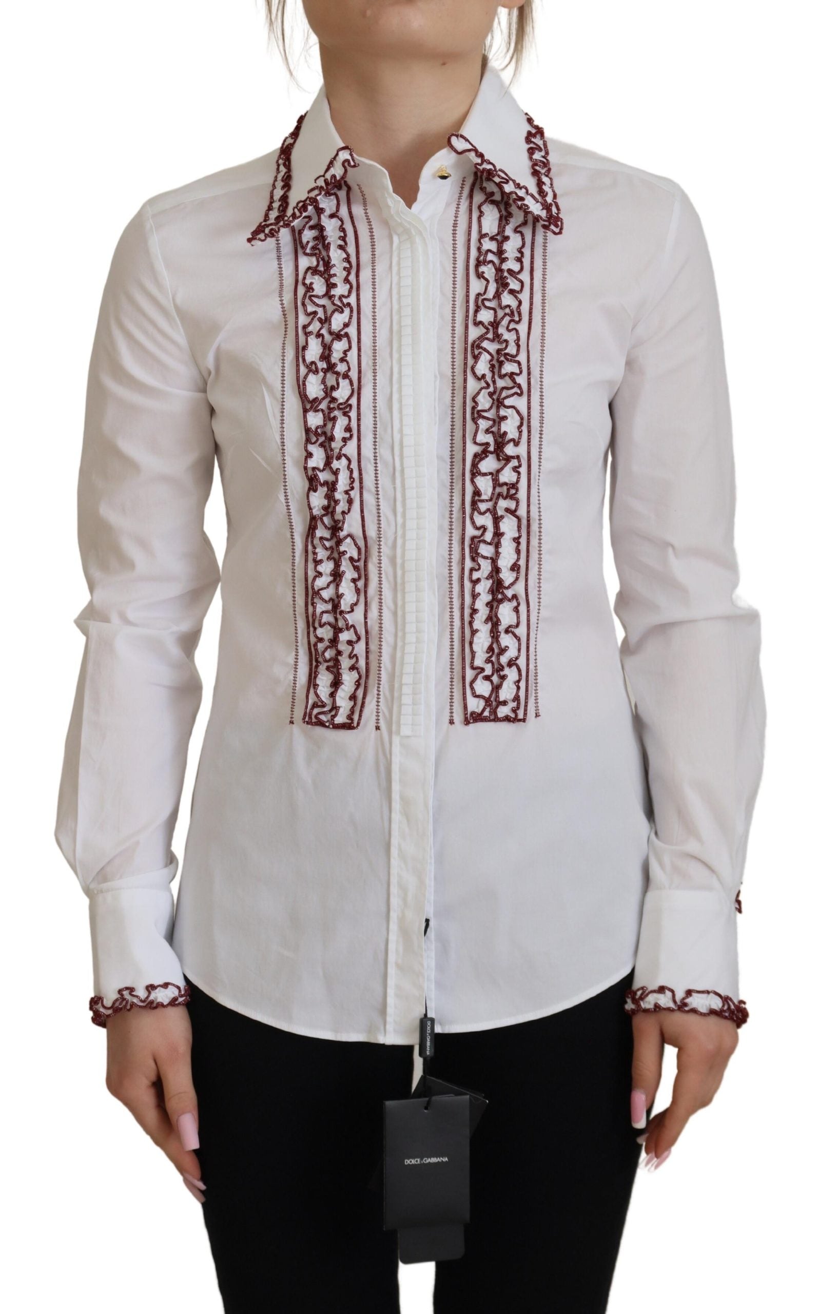 Polo élégant en coton blanc Dolce & Gabbana