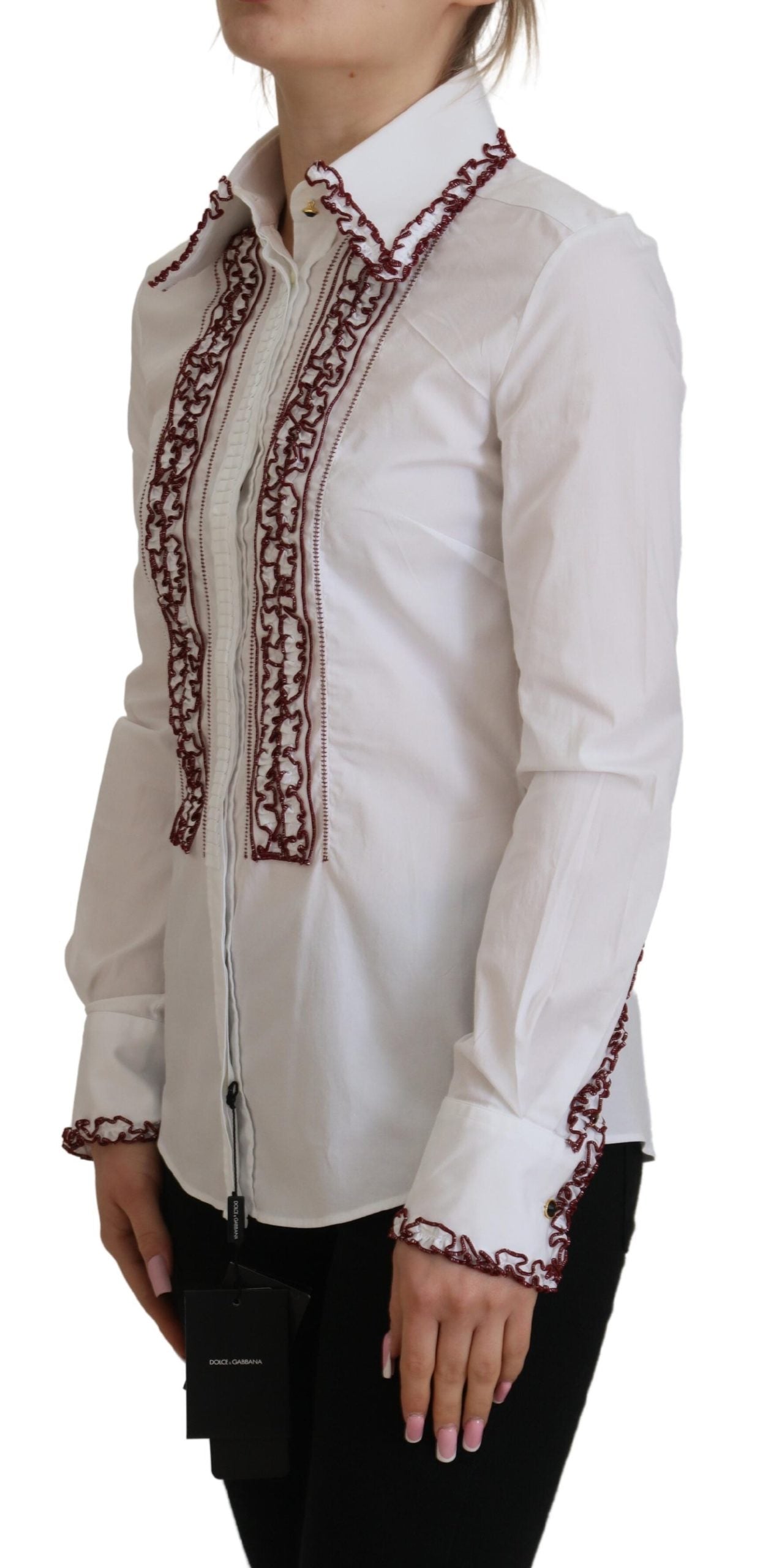 Polo élégant en coton blanc Dolce & Gabbana