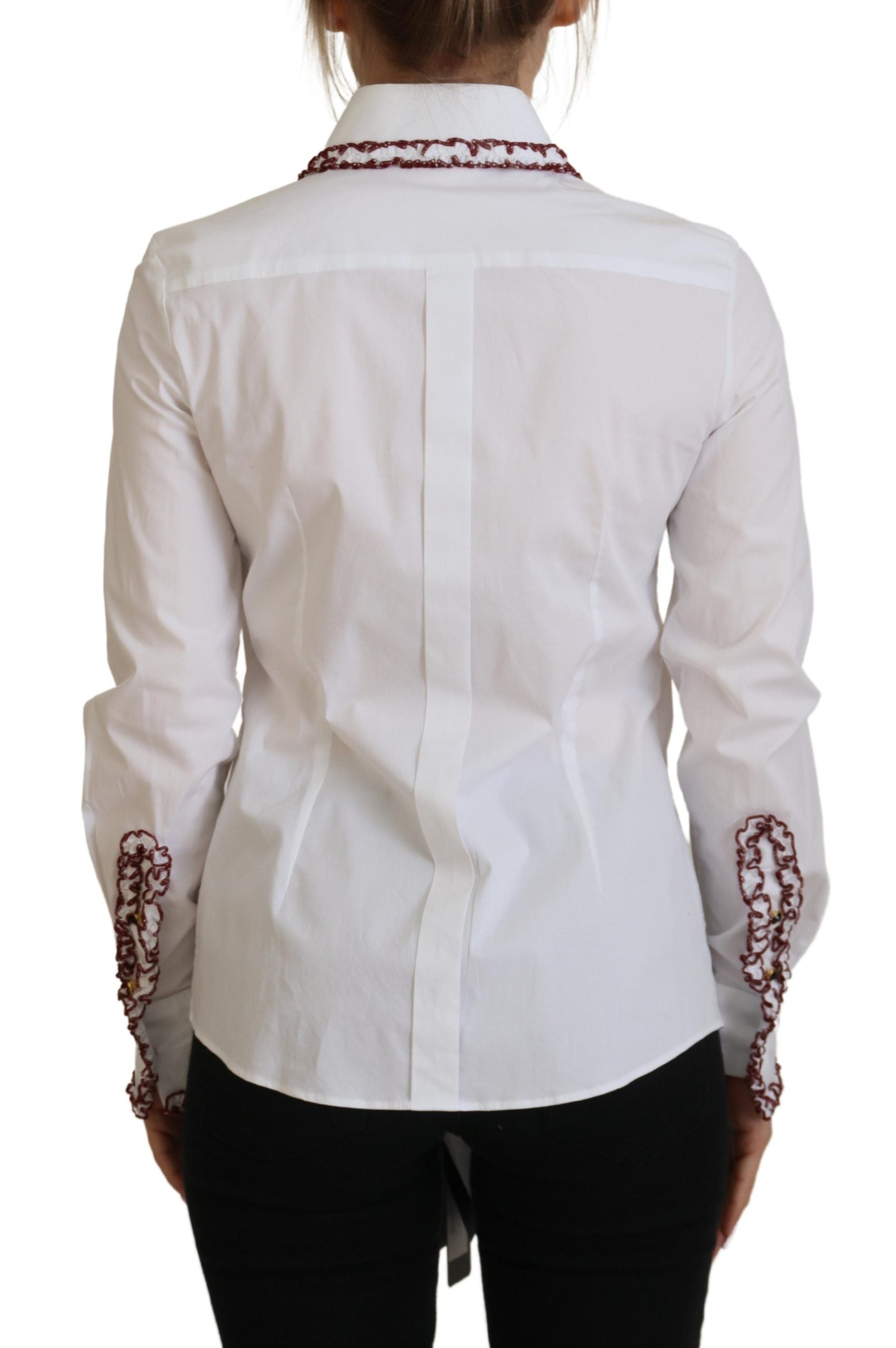Polo élégant en coton blanc Dolce & Gabbana