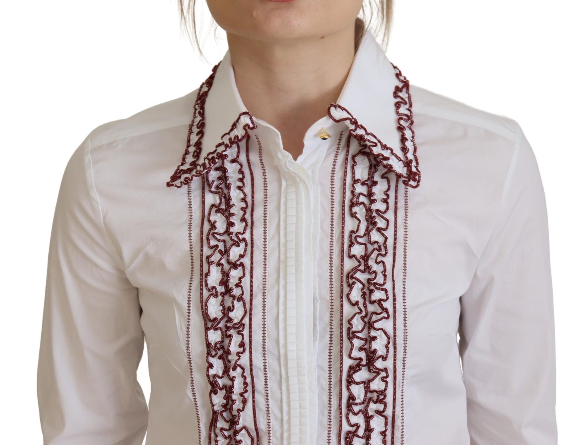 Polo élégant en coton blanc Dolce & Gabbana