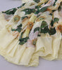 Dolce & Gabbana Yellow Floral Print Pleated Maxi Silk Dress