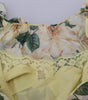 Dolce & Gabbana Yellow Floral Print Pleated Maxi Silk Dress