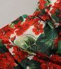 Dolce & Gabbana Multicolor Geranium Silk Sheath Midi Dress