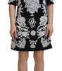 Dolce & Gabbana Black Lace Trim Half Sleeves A-line Dress