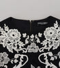 Dolce & Gabbana Black Lace Trim Half Sleeves A-line Dress