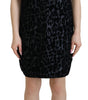 Dolce & Gabbana Black Leopard Shift Mini Polyester Dress
