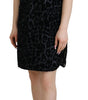 Dolce & Gabbana Black Leopard Shift Mini Polyester Dress