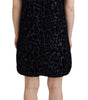 Dolce & Gabbana Black Leopard Shift Mini Polyester Dress