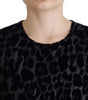 Dolce & Gabbana Black Leopard Shift Mini Polyester Dress