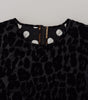 Dolce & Gabbana Black Leopard Shift Mini Polyester Dress