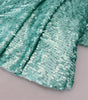Dolce & Gabbana Blue Sequined Pleated Aline Midi Nylon Dress
