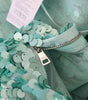 Dolce & Gabbana Blue Sequined Pleated Aline Midi Nylon Dress
