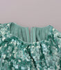 Dolce & Gabbana Blue Sequined Pleated Aline Midi Nylon Dress