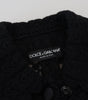 Dolce & Gabbana Black Wool Knitted Button Down Collar Jacket