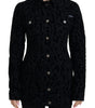 Dolce & Gabbana Black Leopard Long Sleeve Denim Cotton Jacket