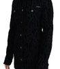 Dolce & Gabbana Black Leopard Long Sleeve Denim Cotton Jacket