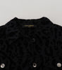Dolce & Gabbana Black Leopard Long Sleeve Denim Cotton Jacket
