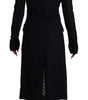 Dolce & Gabbana Black Button Down Long Blazer Cotton Jacket