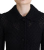 Dolce & Gabbana Black Button Down Long Blazer Cotton Jacket