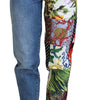 Dolce &amp; Gabbana Patchwork Jacquard Blue Denim Luxury Jeans