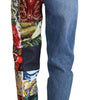 Dolce &amp; Gabbana Patchwork Jacquard Blue Denim Luxury Jeans