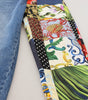 Dolce &amp; Gabbana Patchwork Jacquard Blue Denim Luxury Jeans