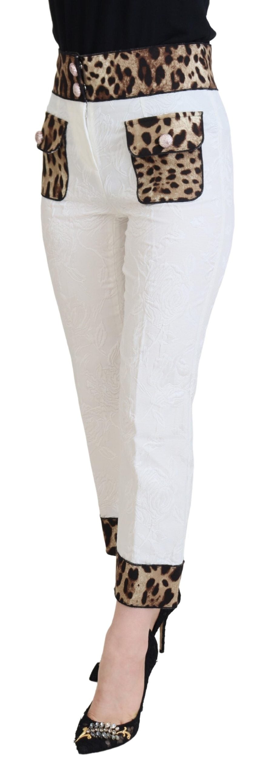Dolce &amp; Gabbana Elegant Leopard Print Pants for Sophisticated Style