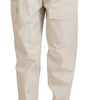 Dolce &amp; Gabbana Chic Beige Cotton Trousers for Elegant Comfort