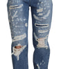 Dolce &amp; Gabbana Chic Tattered Denim Pants - Indigo Essence