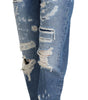 Dolce &amp; Gabbana Chic Tattered Denim Pants - Indigo Essence