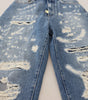 Dolce &amp; Gabbana Chic Tattered Denim Pants - Indigo Essence
