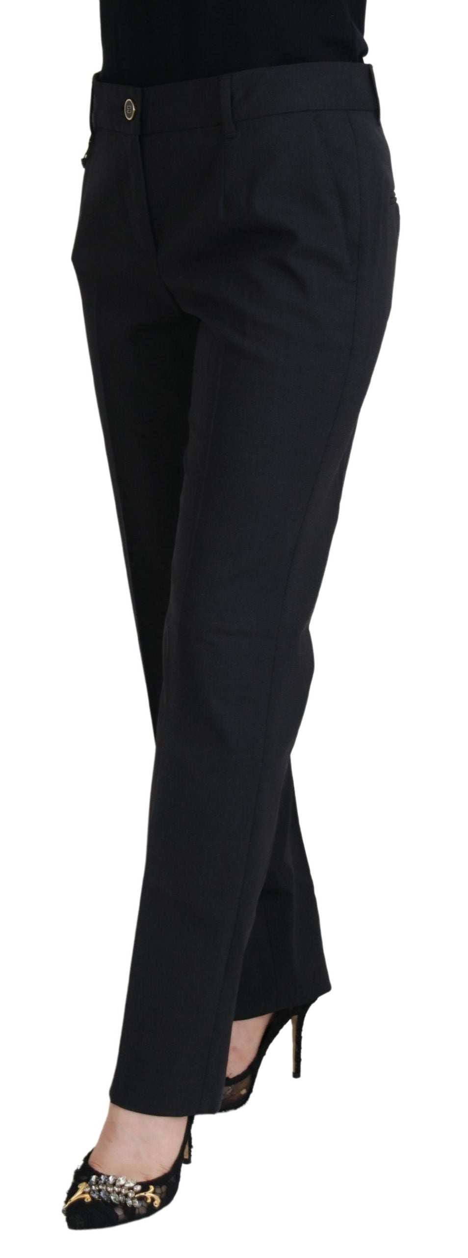 Dolce &amp; Gabbana Chic Gray Wool Blend Pants for Elevated Style