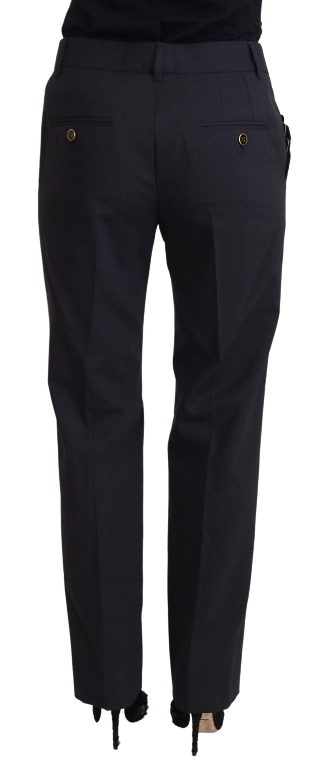 Dolce &amp; Gabbana Chic Gray Wool Blend Pants for Elevated Style