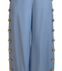 Dolce &amp; Gabbana Elegant Light Blue Wool-Silk Blend Pants