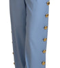 Dolce &amp; Gabbana Elegant Light Blue Wool-Silk Blend Pants