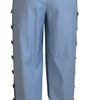 Dolce &amp; Gabbana Elegant Light Blue Wool-Silk Blend Pants