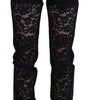 Dolce &amp; Gabbana Elegant Floral Lace Front Denim