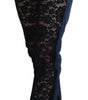 Dolce &amp; Gabbana Elegant Floral Lace Front Denim
