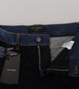 Dolce &amp; Gabbana Elegant Floral Lace Front Denim
