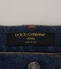 Dolce &amp; Gabbana Elegant Floral Lace Front Denim