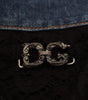 Dolce &amp; Gabbana Elegant Floral Lace Front Denim